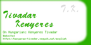 tivadar kenyeres business card